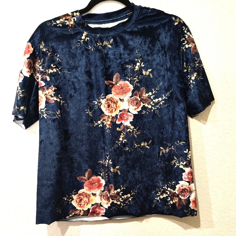 Velour Floral Top Large